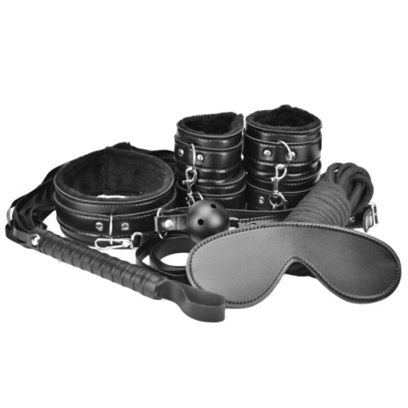 Loving Joy Beginner\'s Bondage Kit Black (8 Piece)