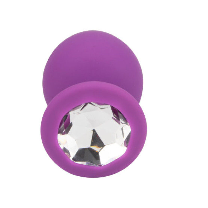 Loving Joy Jewelled Silicone Butt Plug Purple -Large