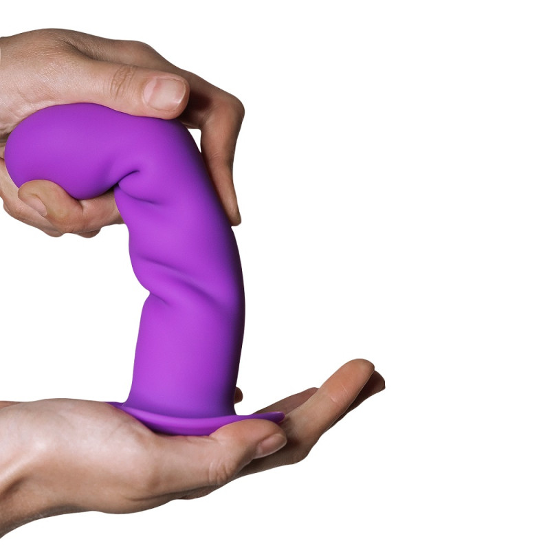 Adrien Lastic Cushioned Core Suction Cup Ribbed Silicone Dildo 7 Inch