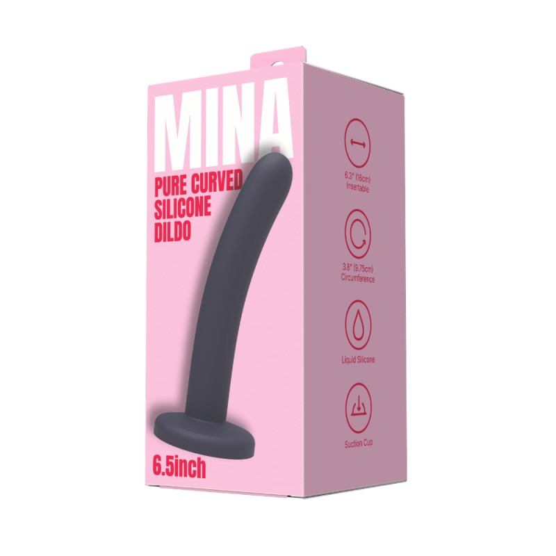 Mina Pure Curved Silicone Dildo 6.5 Inch