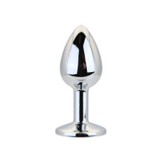 Toosh Silver Metal Butt Plug Small Clear Stone