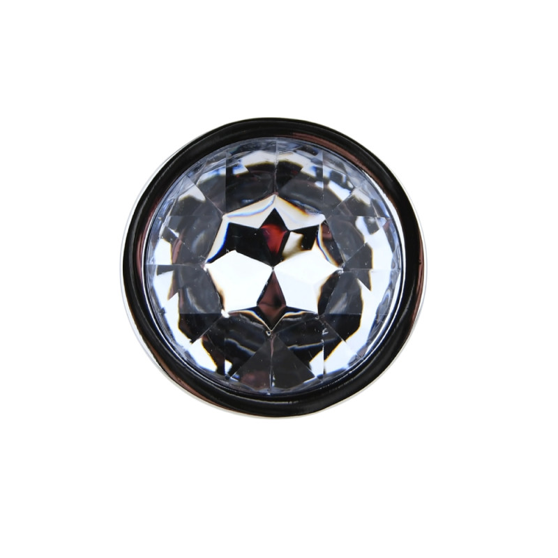 Toosh Silver Metal Butt Plug Small Clear Stone