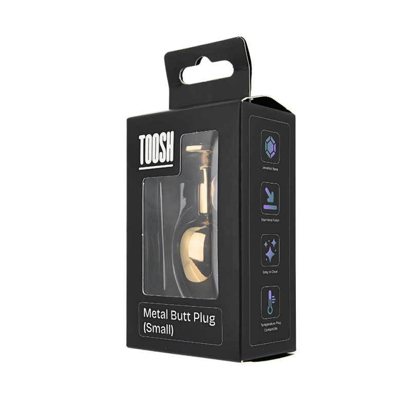 Toosh Gold Metal Butt Plug Small Clear Stone