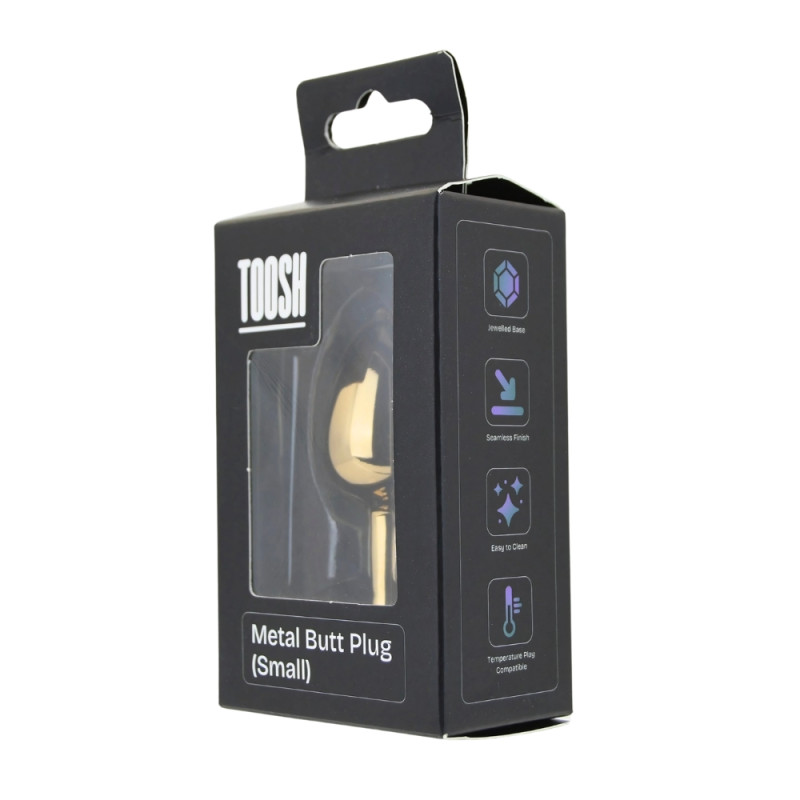 Toosh Gold Metal Butt Plug Small Pink Stone