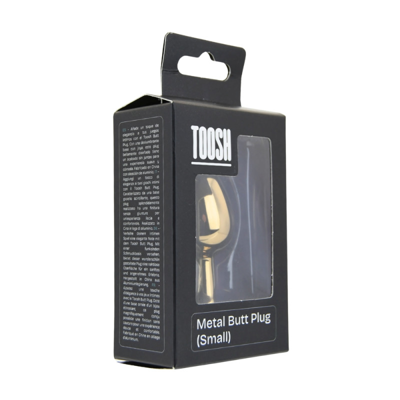 Toosh Gold Metal Butt Plug Small Pink Stone