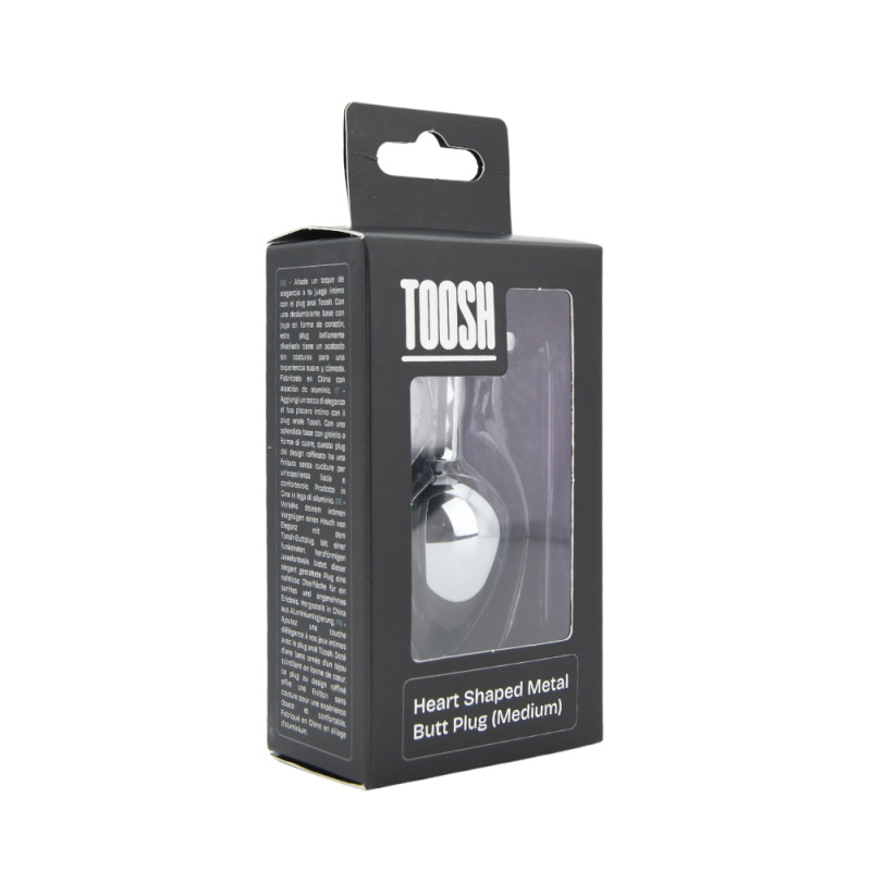 Toosh Heart Shaped Silver with Red Stone Medium