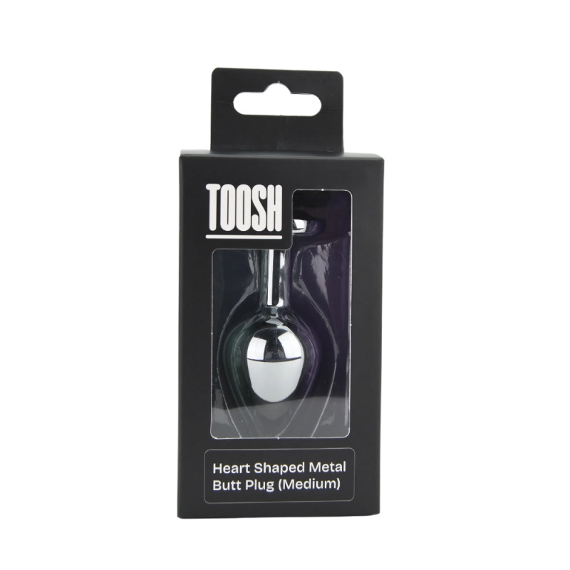Toosh Heart Shaped Silver with Red Stone Medium