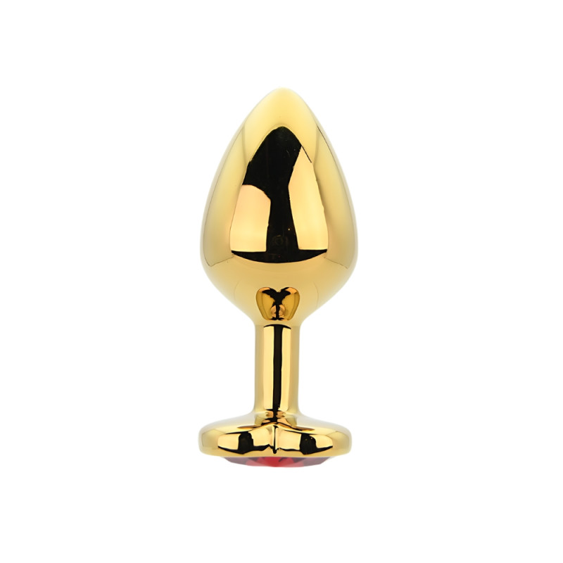 Toosh Heart Shaped Gold with Red Stone Medium