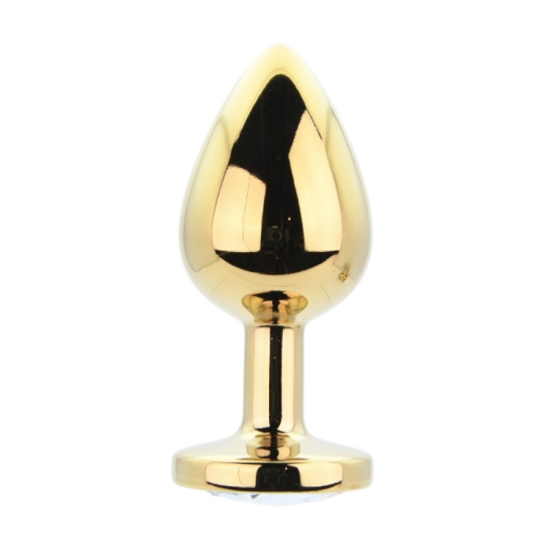 Toosh Metal Butt Plug Gold Set of 3 Clear Stone