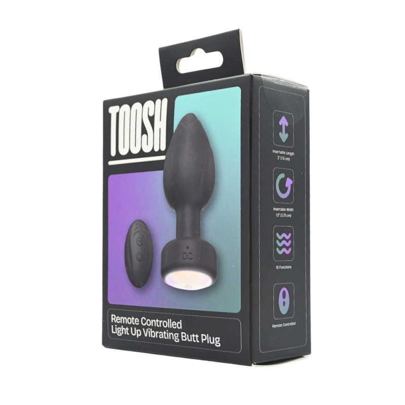 Toosh Remote Controlled Light Up Vibrating Butt Plug