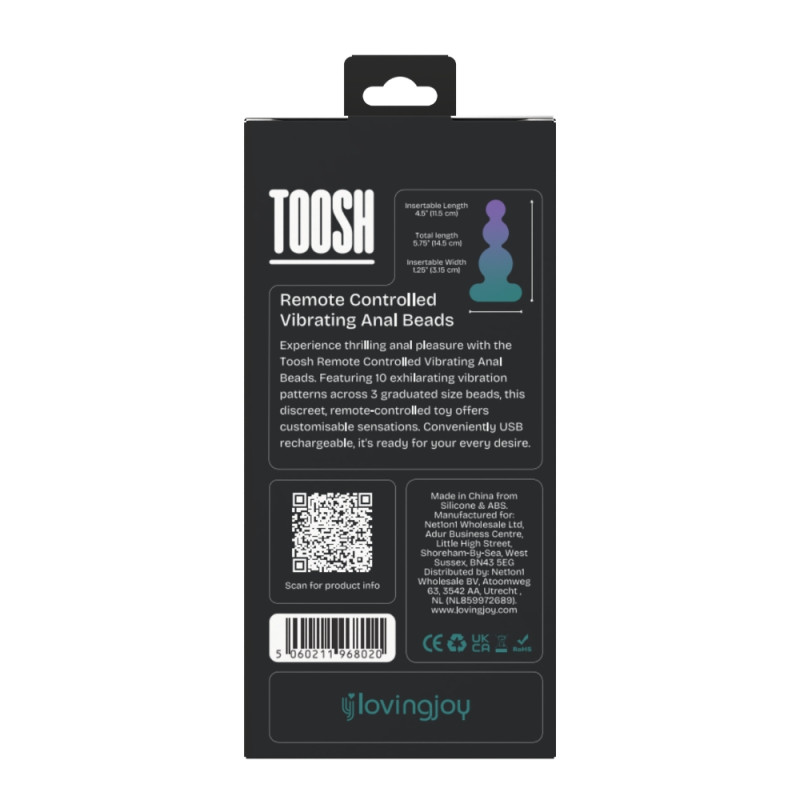Toosh Remote Controlled Vibrating Anal Beads