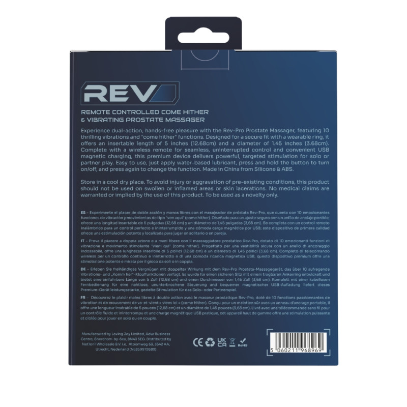 Rev Remote Controlled Come Hither & Vibrating Prostate Massager