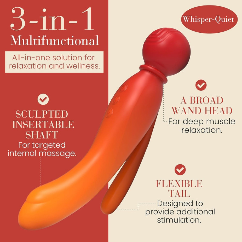 MYLO 3-in-1 Body Wand Massager Fire