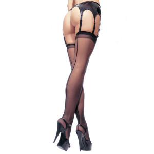 Leg Avenue Sheer Stockings Black UK 8 to 14