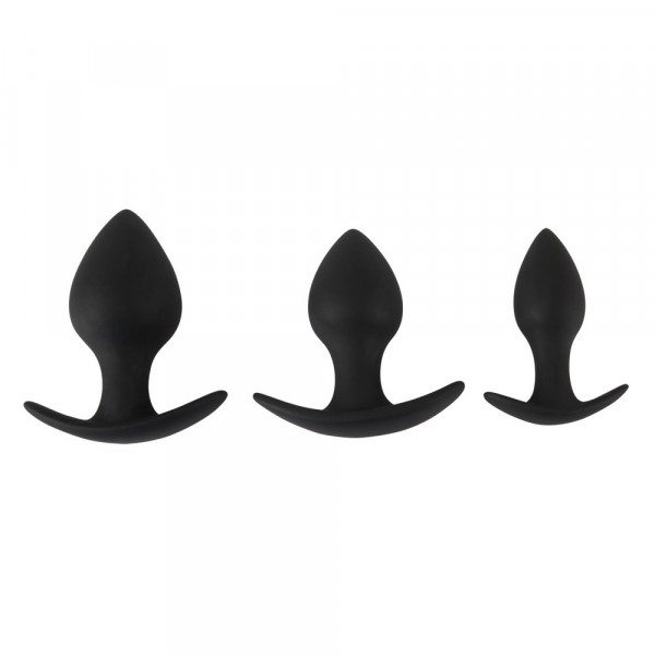 Black Velvet Silicone Three Piece Anal Training Set