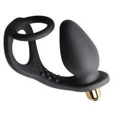 Rocks Off 7 Speed ROZen Cock Ring And Anal Plug Black