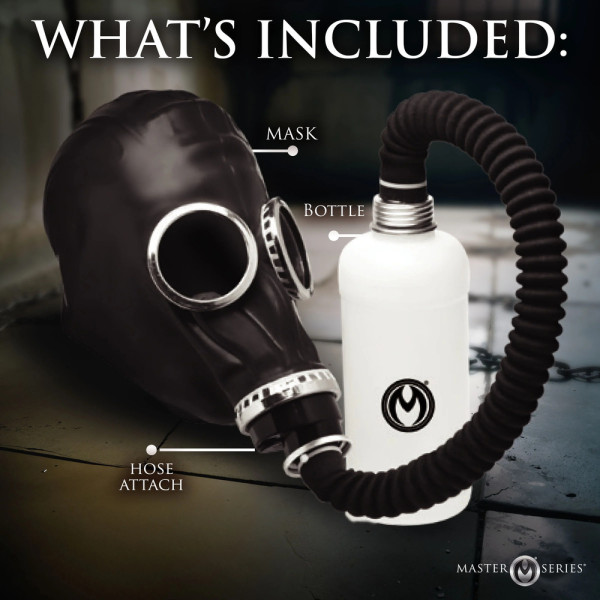 Master Series Dark Inhaler Gas Mask with Bottle