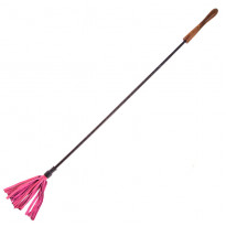 Rouge Garments Riding Crop with Wooden Handle Pink