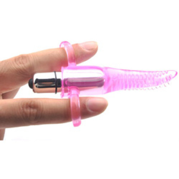 Clear Pink Vibrating Tongue Finger Vibrator
