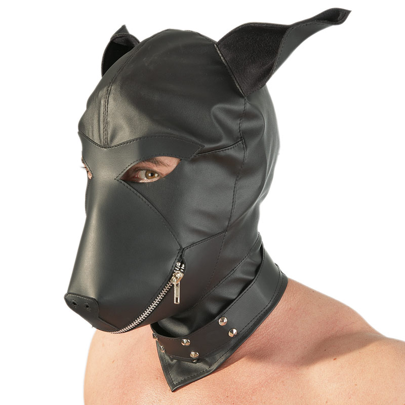 Imitation Leather Dog Mask - For The Closet