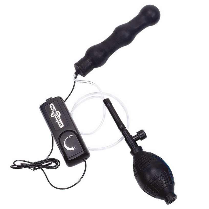 Zepplin Black Inflatable anal wand - For The Closet