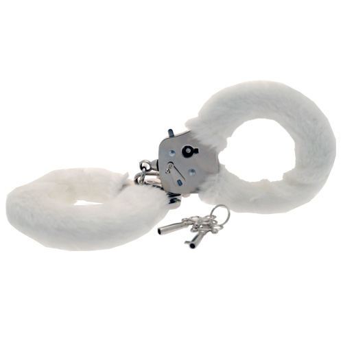 Toy Joy Furry Fun Cuffs White Plush - For The Closet
