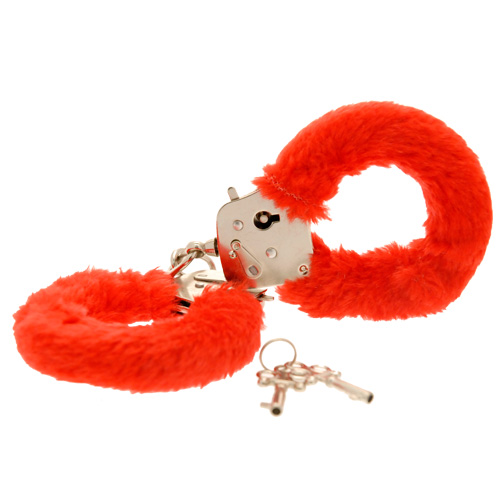 Toy Joy Furry Fun Cuffs Red Plush - For The Closet