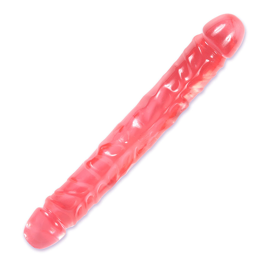 Double Dong 12 Inch Pink Jelly - For The Closet