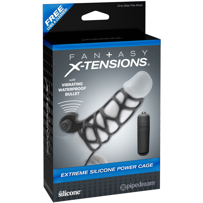 Fantasy Xtensions Silicone Extreme Power Vibrating Cock Cage - For The Closet