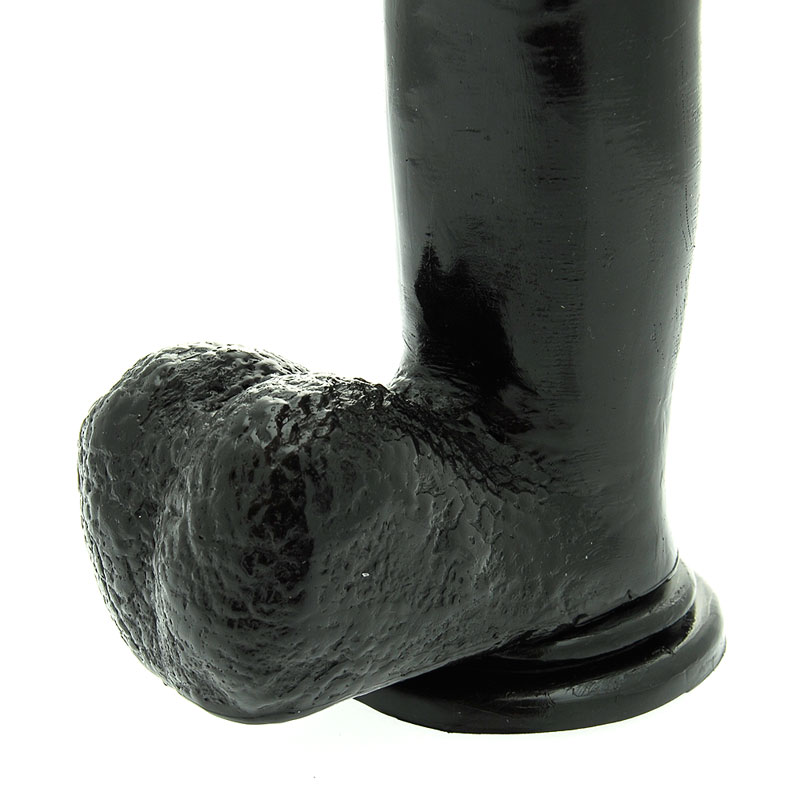 Basix 12 Inch Dong with Suction Cup Black - For The Closet