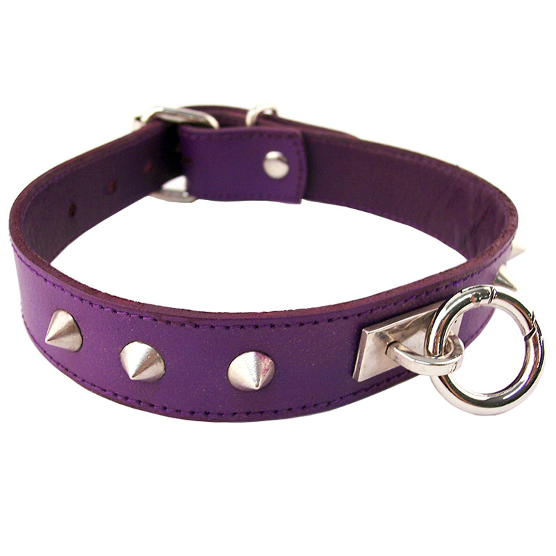 Rouge Garments Purple Studded ORing Studded Collar - For The Closet