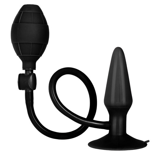 Black Booty Call Pumper Silicone Inflatable Anal Plug Small - For The Closet