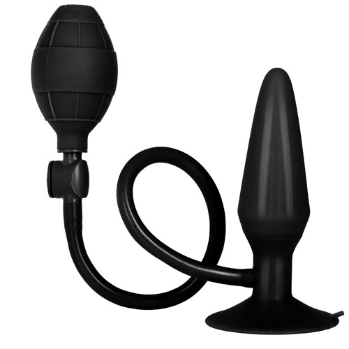 Black Booty Call Pumper Silicone Inflatable Anal Plug Medium - For The Closet