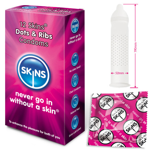 Skins Condoms Dots and Ribs 12 Pack - For The Closet