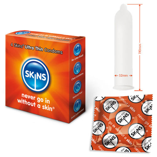 Skins Condoms Ultra Thin 4 Pack - For The Closet