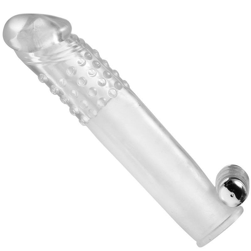Size Matters Clear Vibrating Penis Sleeve - For The Closet