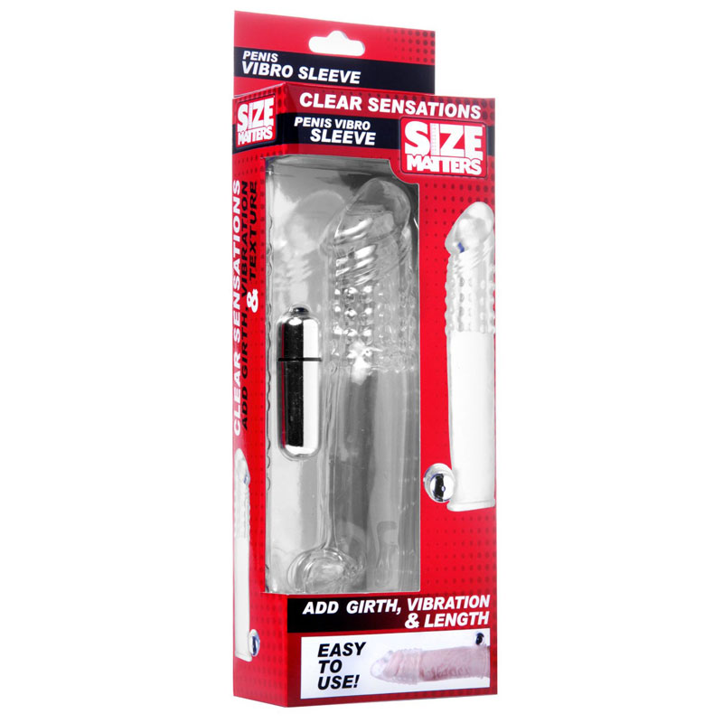 Size Matters Clear Vibrating Penis Sleeve - For The Closet