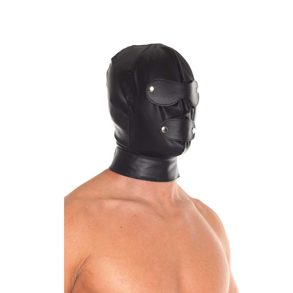 Leather Full Face Mask with Detachable Blinkers - For The Closet