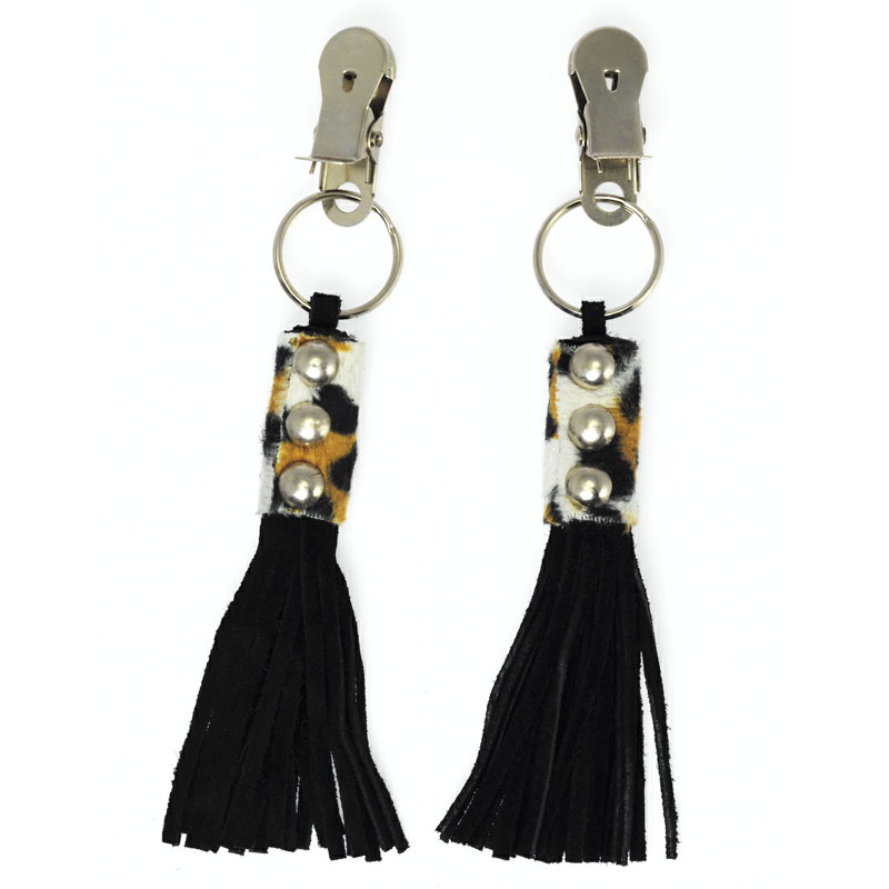 Nipple Clamps with Animal Print - For The Closet